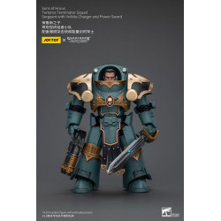 TARTAROS TERM SQUAD SERGEANT WITH VOLKITE CHARGER AND POWER WARHAMMER HORUS HERESY FIGURINE 12 CM
