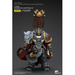 SPACE WOLVES LEGION PRAETOR WITH POWER AXE AND COMBAT SHIELD WARHAMMER HORUS HERESY FIGURINE 12 CM