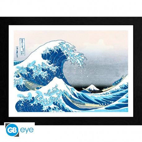 HOKUSAI GRANDE VAGUE AFFICHE CADRE 30 X 40
