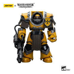 WARHAMMER HORUS HERESY IMPERIAL FISTS CATAPHRACTII TERMINATOR WITH HEAVY FLAMER 12 CM