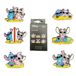 STITCH AND ANGEL BEACH SCENE DISNEY LOUNGEFLY PIN MYSTERY BOX 3 CM