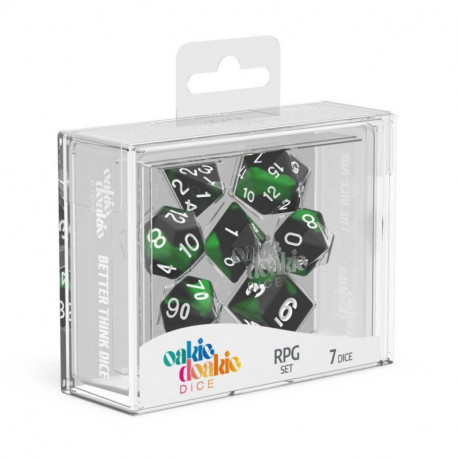 OAKIE DOAKIE DICE DES RPG SET GLOW IN THE DARK BIOHAZARD