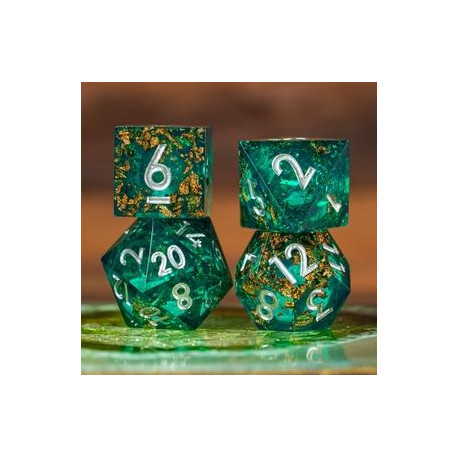 DRAGON D EMERAUDE SET DE DES JDR A COEUR LIQUIDE