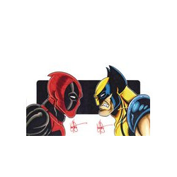 DF MARVEL CVR ART SGN REMARK DEADPOOL WOLVERINE SKETCH 