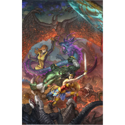 JUSTICE LEAGUE VS GODZILLA VS KONG 2 2 OF 7 CVR C ALAN QUAH CARD STOCK VAR