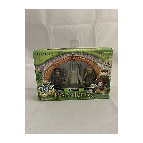 LOTR ARAGORN SARUMAN AND LEGOLAS MINIMATES 9 CM