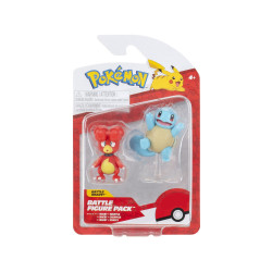 MAGBY ET CARAPUCE POKEMON PACK 2 FIGURINES BATTLE FIGURE SET 5 CM
