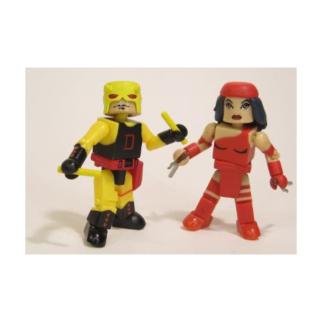 DAREDEVIL YELLOW AND ELEKTRA MINIMATES ACTION FIGURES 7 CM