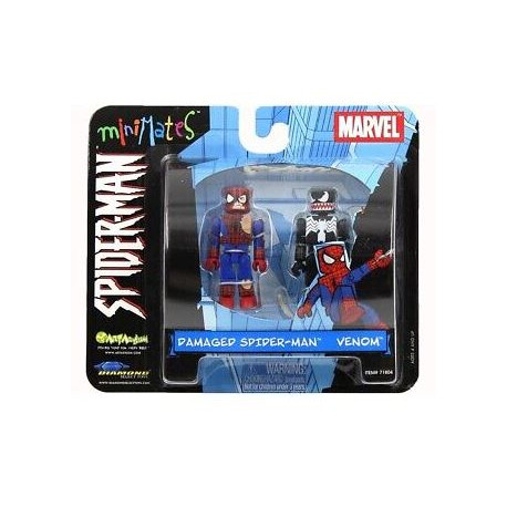 DAMAGED SPIDER-MAN AND VENOM MINIMATES ACTION FIGURES 7 CM