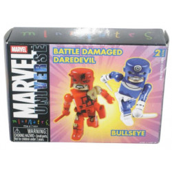 BATTLE DAMAGED DAREDEVIL AND BULLSEYE MINIMATES ACTION FIGURES 5 CM