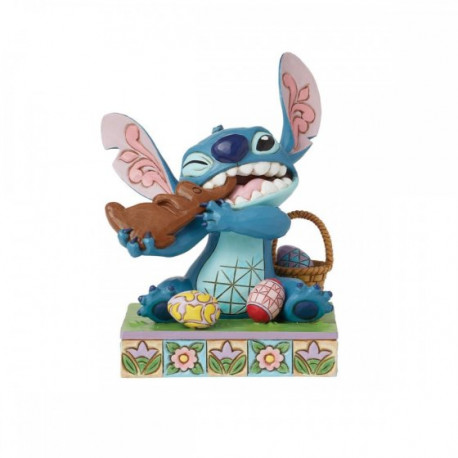 STITCH EATING CHOCOLATE BUNNY WITH EGGS STATUE 11 CM