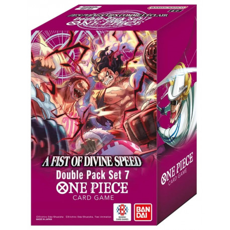 ONE PIECE TRADING CARD GAME DP 07 DOUBLE PACK SET 7 A FIST OF DIVINE SPEED VERSION ANGLAISE