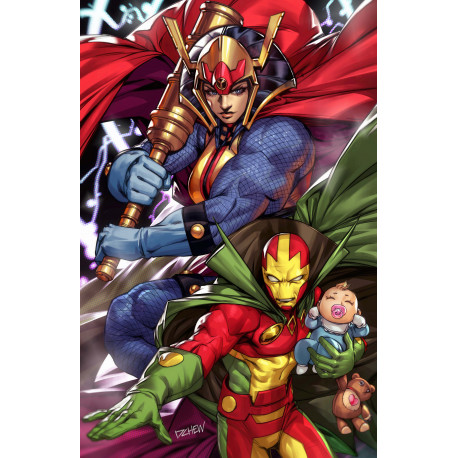 NEW GODS 9 OF 12 CVR B DERRICK CHEW CARD STOCK VAR