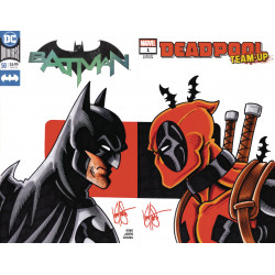 DF MARVEL DC COMICS 2 PART HAESER DEADPOOL BATMAN SKETCH 