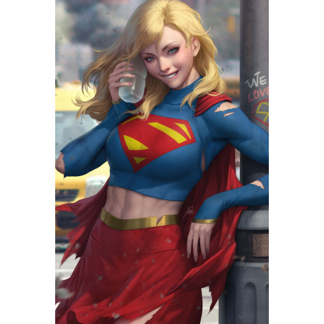 SUPERGIRL 5 CVR B STANLEY ARTGERM LAU CARD STOCK VAR