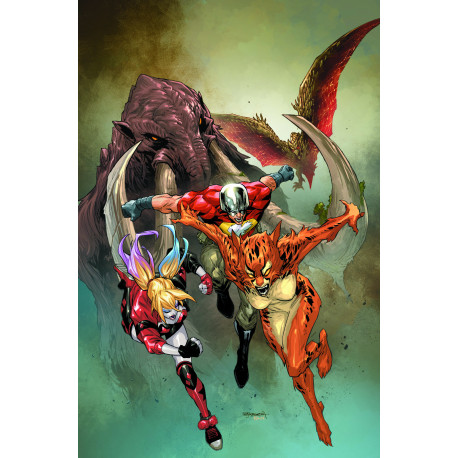 JUSTICE LEAGUE VS GODZILLA VS KONG 2 4 OF 7 CVR B SEPHEN SEGOVIA CARD STOCK VAR
