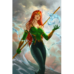 AQUAMAN 9 CVR C LESLEY LEIRIX LI CARD STOCK VAR