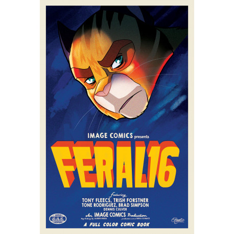 FERAL 16 CVR B TRISH FORSTNER TONY FLEECS MOVIE POSTER HOMAGE VAR