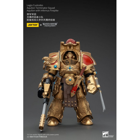 WARHAMMER HPRUS HERESY LEGIO CUSTODES AQUILON TERMINATOR WITH INFERNUS FIREPIKE 14 CM