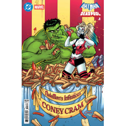 DC MARVEL BATMAN DEADPOOL 1 ONE SHOT CVR F AMANDA CONNER HARLEY QUINN HULK CARD STOCK VAR
