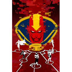 JUSTICE LEAGUE RED 4 OF 6 CVR B DAVID BALDEON CARD STOCK VAR