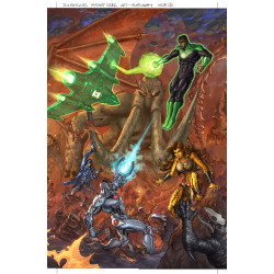 JUSTICE LEAGUE VS GODZILLA VS KONG 2 5 OF 7 CVR B ALAN QUAH CARD STOCK VAR