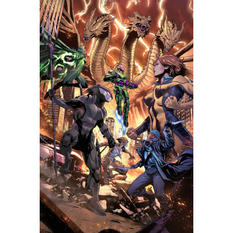 JUSTICE LEAGUE VS GODZILLA VS KONG 2 5 OF 7 CVR C LUCAS MEYER CARD STOCK VAR