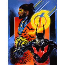 BATMAN STATIC BEYOND 1 OF 6 CVR E DENYS COWAN CARD STOCK VAR