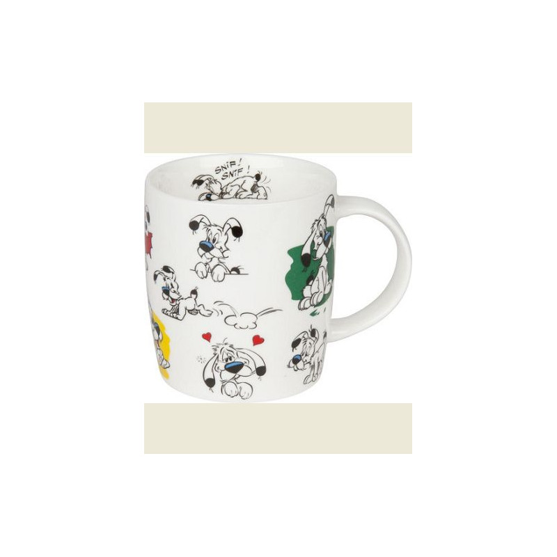 MUG PORCELAINE IDEFIX FOND BLANC INTERIEUR CITATION SNIF SNIF