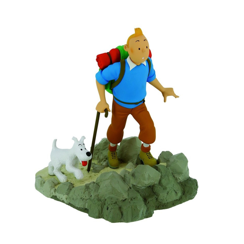TINTIN RANDONNEUR LUNE  FIGURINE RESINE