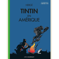 TINTIN AMERIQUE   VERSION COLORISE  COUVERTURE FEU DE CAMP  CANAL BD
