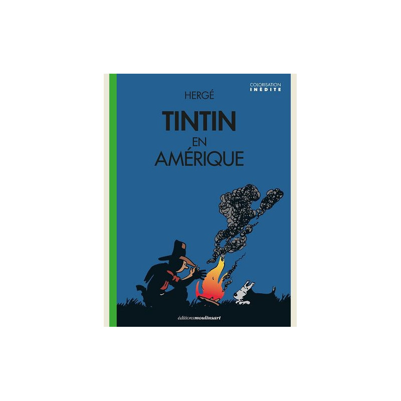 TINTIN AMERIQUE   VERSION COLORISE  COUVERTURE FEU DE CAMP  CANAL BD
