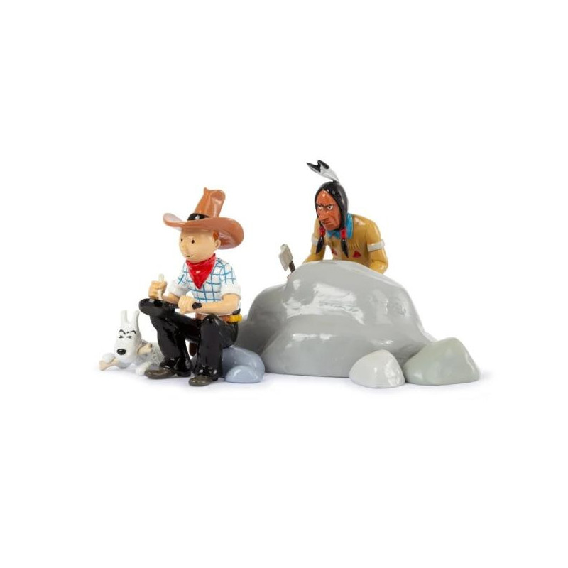 FIGURINE TINTIN EN AMERIQUE INDIEN METAL GRAND FORMAT COLLECTION VO