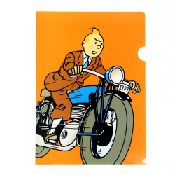 TINTIN MOTO CHEMISE PLASTIQUE 22X30CM