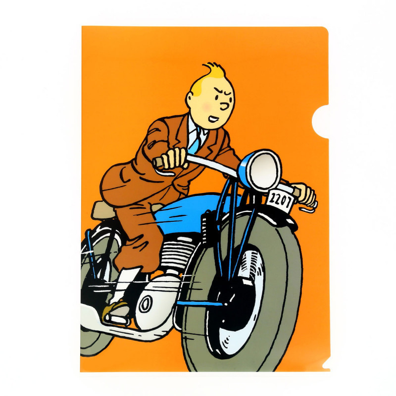 TINTIN MOTO CHEMISE PLASTIQUE 22X30CM