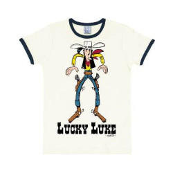 T SHIRT LUCKY LUKE COWBOY BLANC SLIMFIT ADULTE TAILLE M