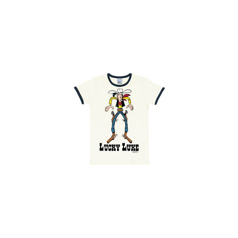 T SHIRT LUCKY LUKE COWBOY BLANC SLIMFIT ADULTE TAILLE M