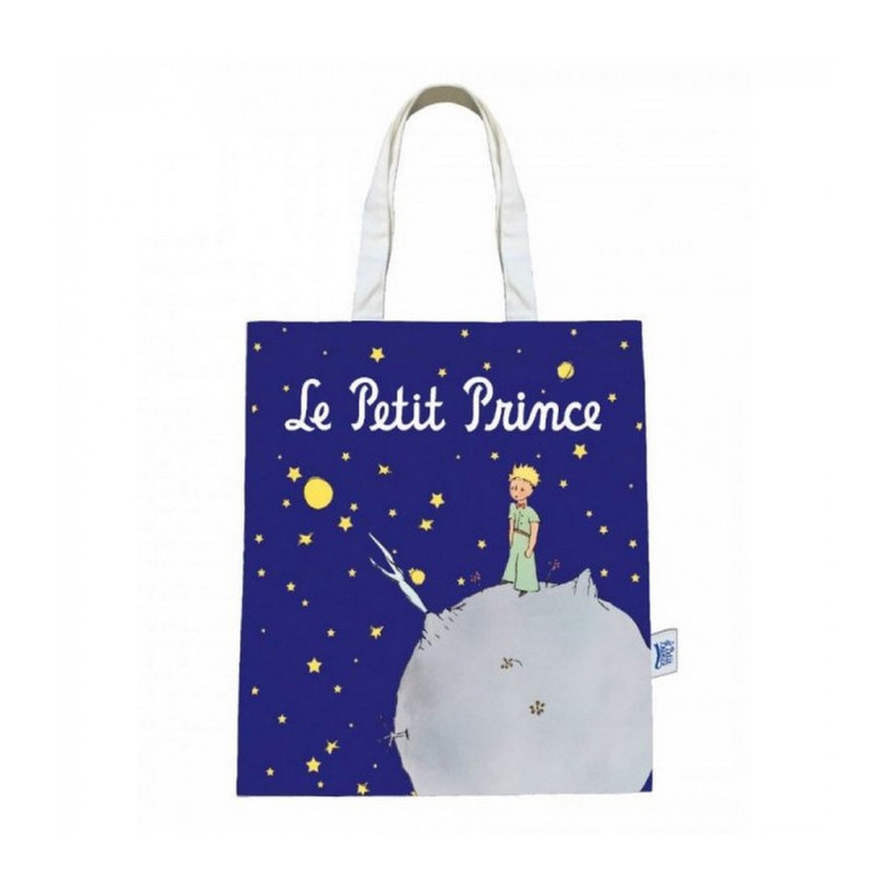 SAC COTON LE PETIT PRINCE NUIT ETOILEE 44 X 38  CM