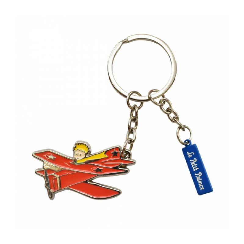 PORTE CLES LE PETIT PRINCE AVION METAL  13 CM