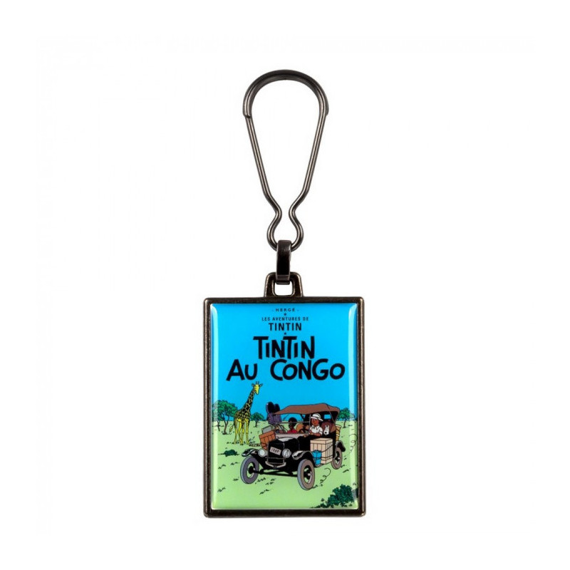 PORTE CLE METAL ALBUM TINTIN CONGO