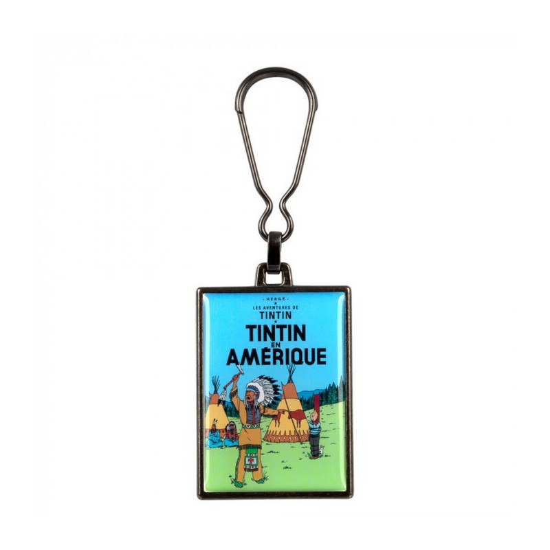 PORTE CLES METAL TINTIN ALBUM AMERIQUE