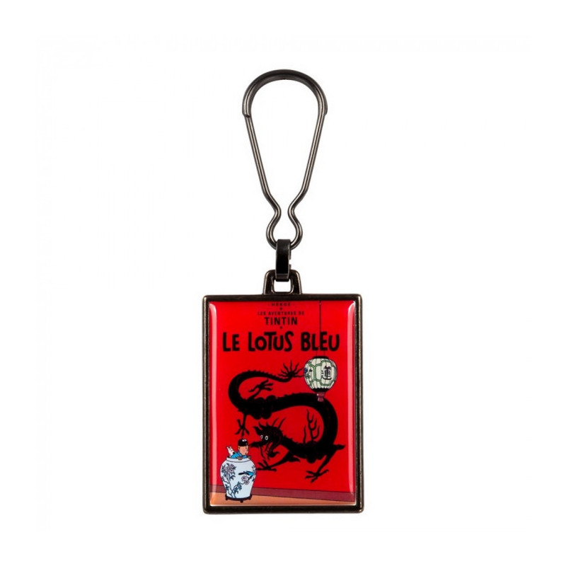 PORTE CLES METAL TINTIN ALBUM LOTUS BLEU