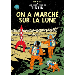 ON A MARCHE SUR LA LUNE TINTIN POSTER COUVERTURE BD 50X70 CM