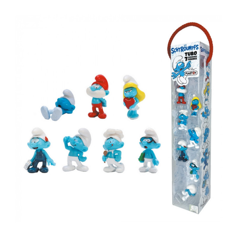 TUBO SCHTROUMPFS 7 FIGURINES