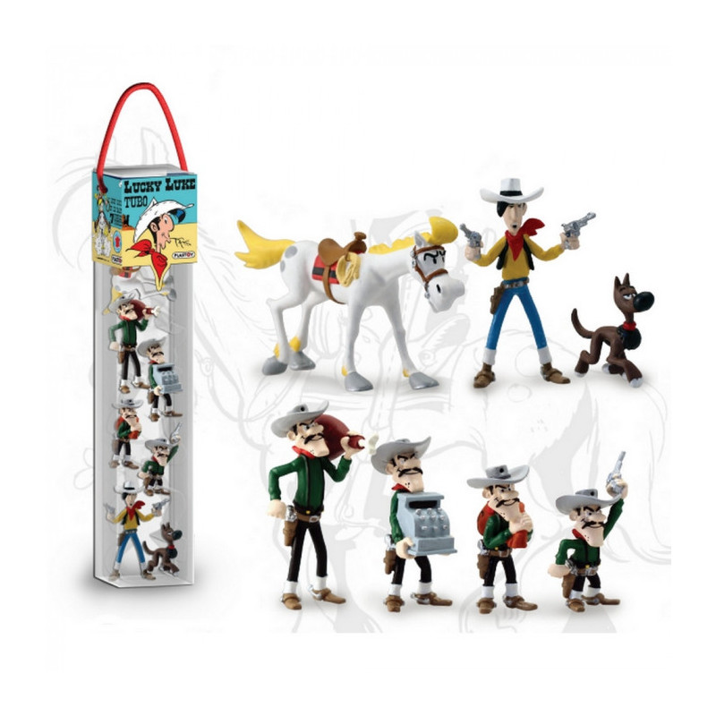 LUCKY LUKE TUBE DE 7 FIGURINES 5CM