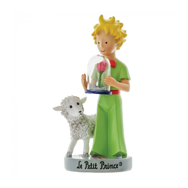 LE PETIT PRINCE AVEC LA ROSE ET LE MOUTON FIGURINE 12CM