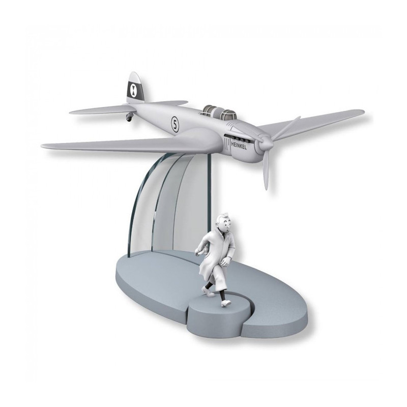 AVION DE CHASSE BORDURE TINTIN ET LE SCEPTRE D OTTOKAR FIGURINE 12CM