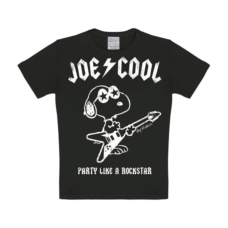 PEANUTS SNOOPY JOE COOL ROCKSTAR T SHIRT ENFANTS NOIR 2 3 ANS