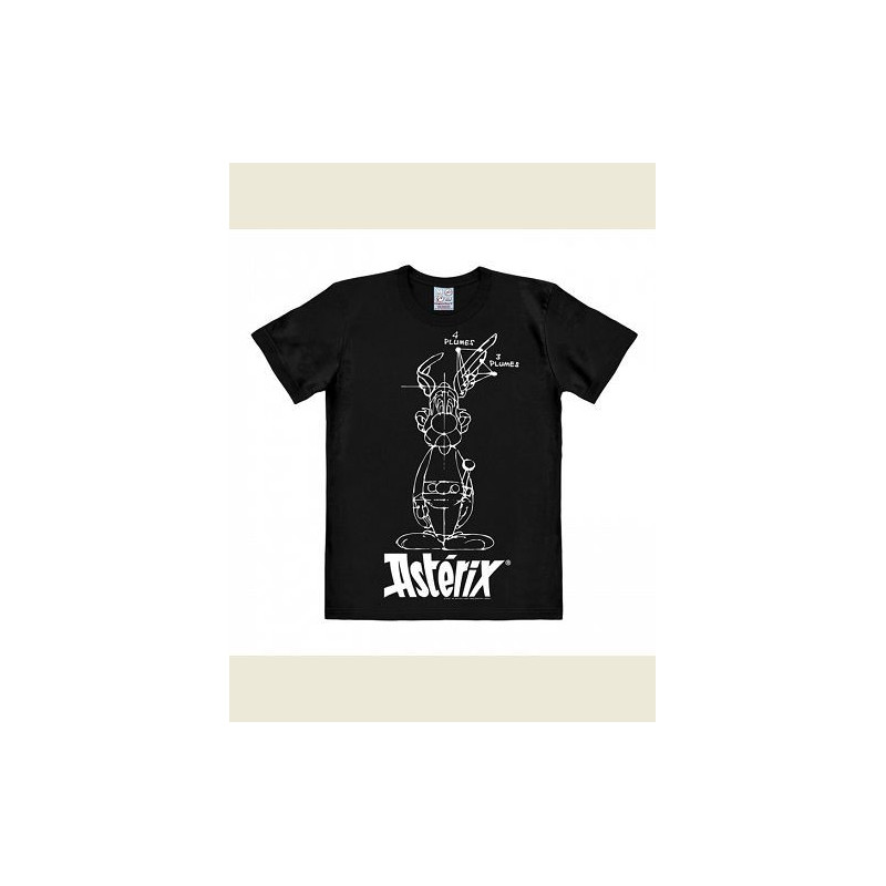 T SHIRT ASTERIX SKETCH NOIR ADULTE TAILLE XS