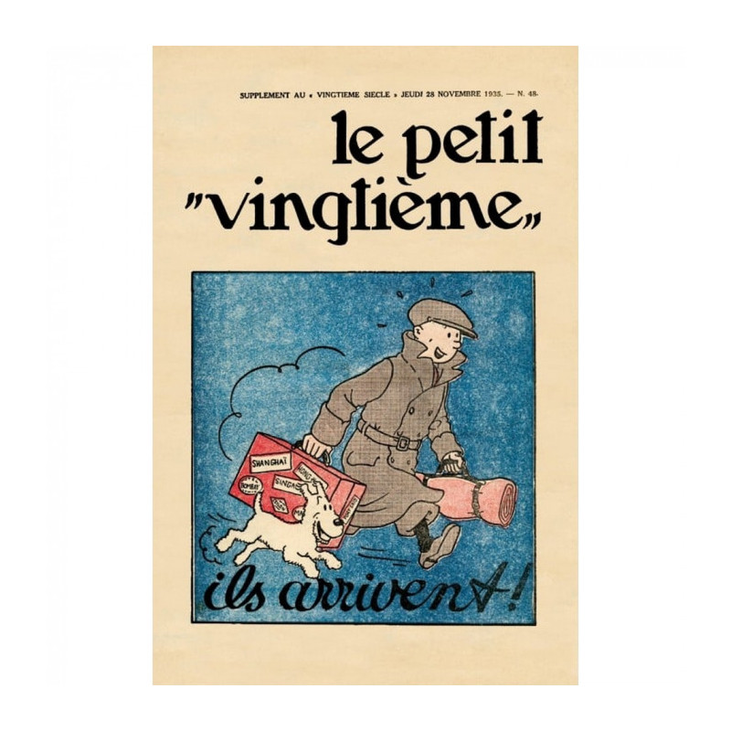 LE PETIT VINGTIEME ILS ARRIVENT N48 TINTIN POSTER 40X60CM